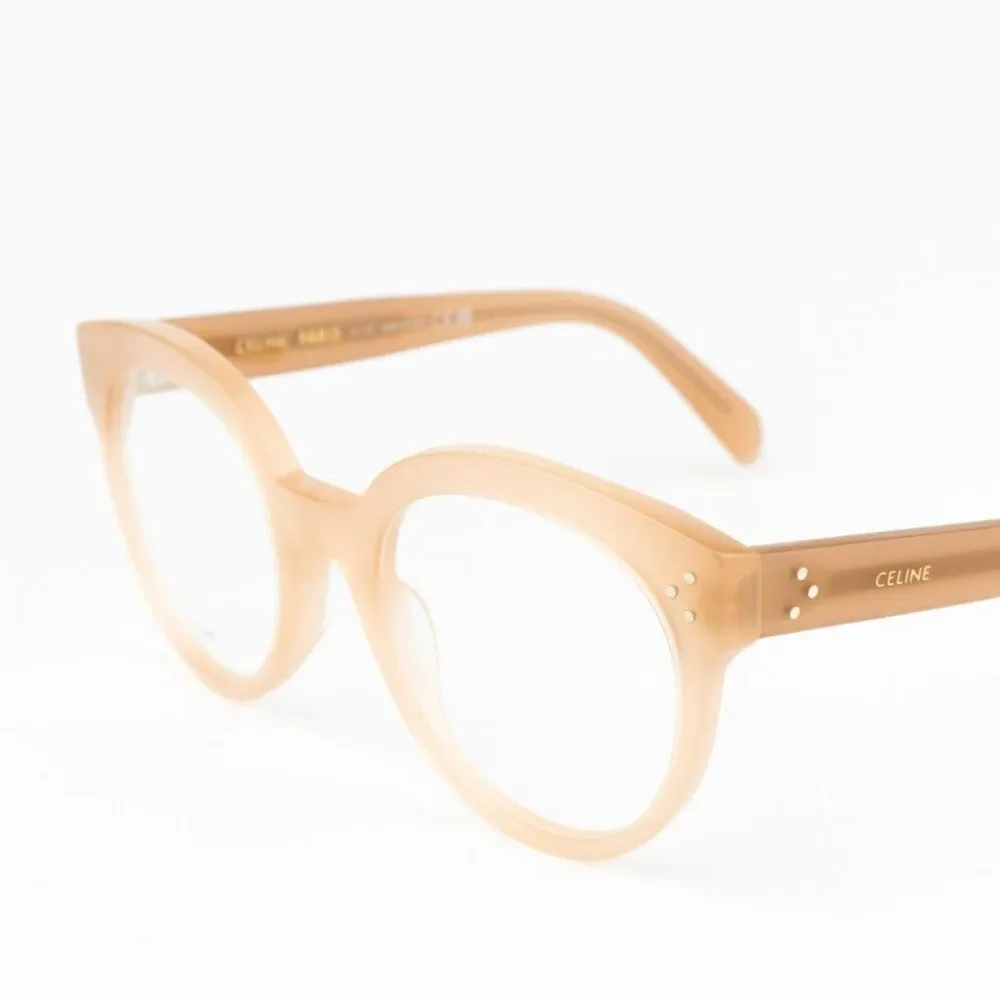 NEW Celine CL50093I 072 Beige Nude Round Women Eyeglasses CL 50093I